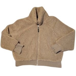 Pistola Layla Bomber Sherpa Teddy Zip-Up Jacket Tan Camel Women's Size Medium